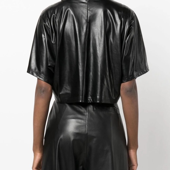 MARANT ÉTOILE cropped faux-leather top Siz 36 NWT - Picture 4 of 5